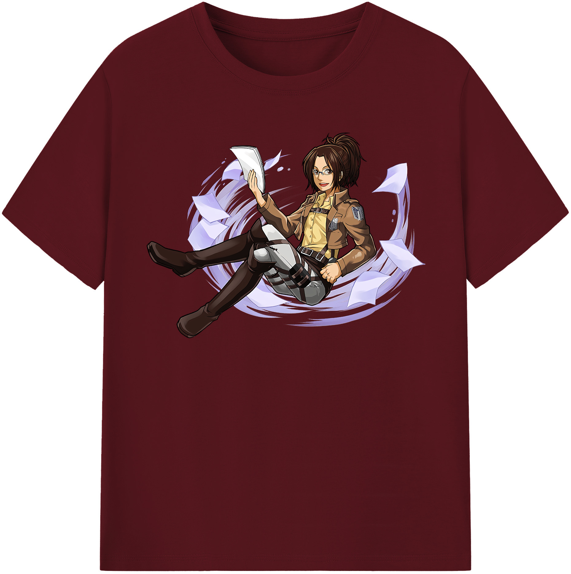 （画像用） 進撃の巨人 ハンジ·ゾエ Attack on Titan Hanji Zoe 綿100％半袖Tシャツ（フロントプリント）
